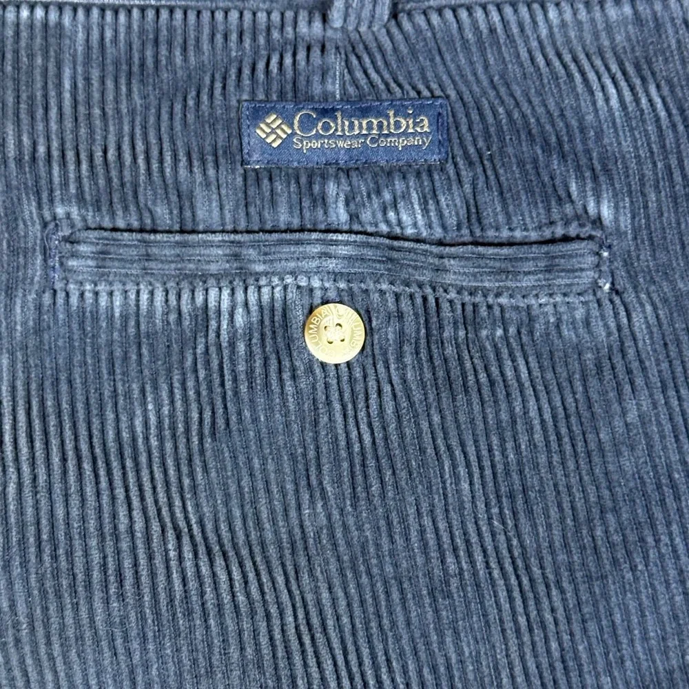 Vintage 90s Y2K Mens Corduroy Pants Pleated Blue 36x32 Relaxed Fit Workwear Fall